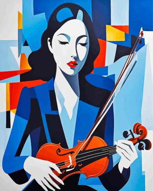 girl with violin art Diamond By Numbers Girl With Violin Art Diamond Painting