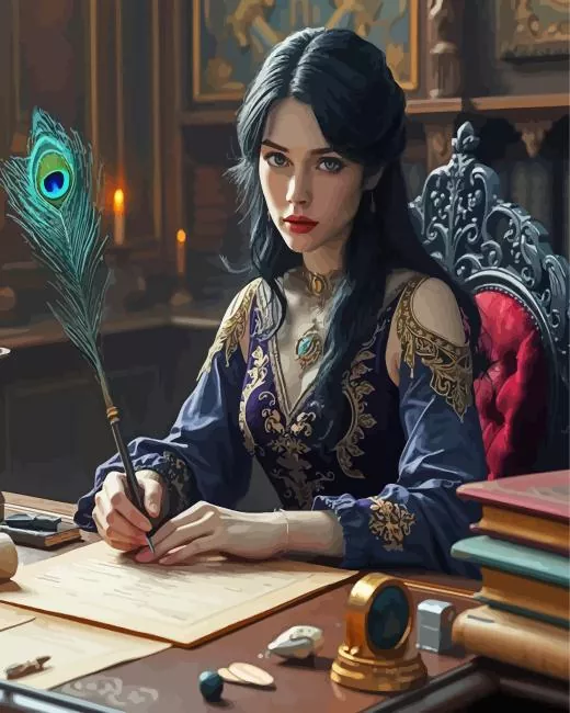 girl writing art Diamond By Numbers Girl Writing Art Diamond Painting