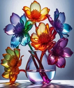 Glass Flower Vases Art Diamond Painting