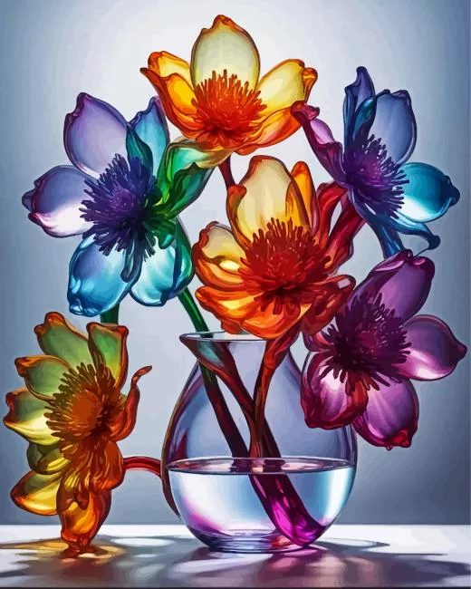glass flower vases art Diamond Paintings Glass Flower Vases Art Diamond Painting