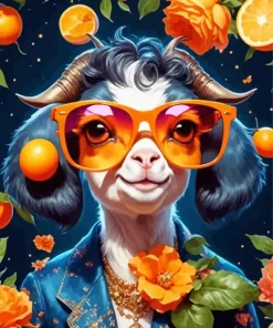 Goat Wearing Sunglasses Diamond Painting