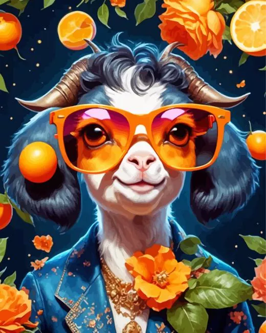 goat wearing sunglasses Diamond Paintings Goat Wearing Sunglasses Diamond Painting