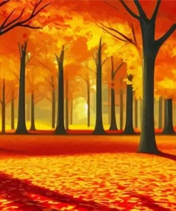 Gold Autumn Leaves Diamond Painting