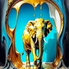 Gold Elephant Animal Diamond Painting