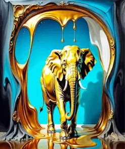 Gold Elephant Animal Diamond Painting