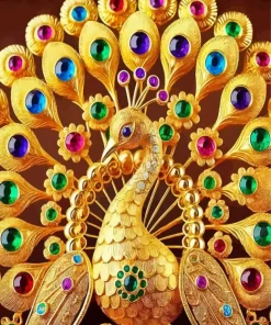 Gold Peacock Diamond Painting
