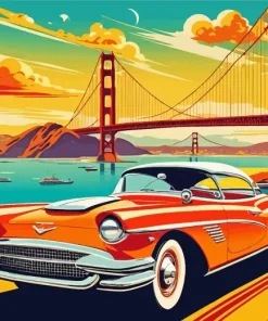 Golden Gate Car Diamond Painting