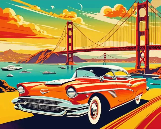 golden gate car Diamond Dotz Golden Gate Car Diamond Painting
