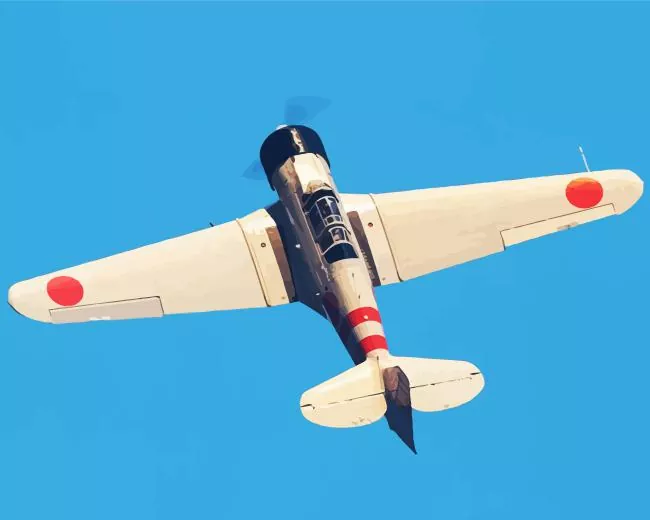 mitsubishi a6m zero Diamond by Numbers Mitsubishi A6M Zero Diamond Painting