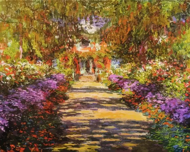 monet garden path at giverny Diamond Paintings Monet Garden Path At Giverny Diamond Painting