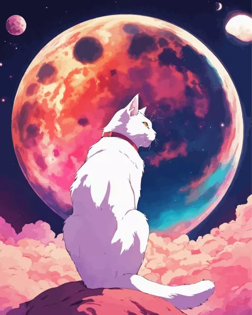 moon and cat Diamond Paintings Moon And Cat Diamond Painting