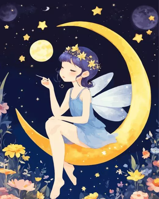 moon and fairy Diamond Paintings Moon And Fairy Diamond Painting