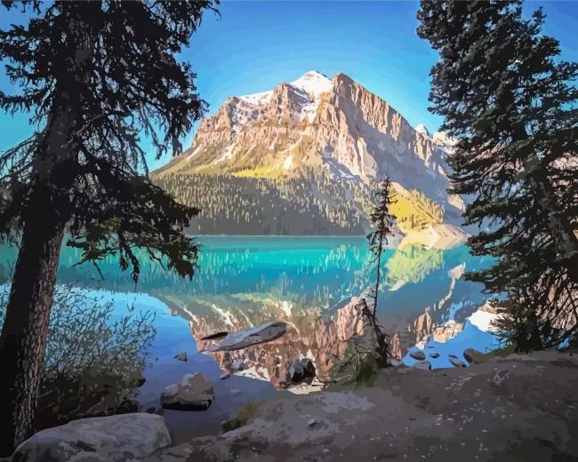morning lake canada Diamond by Numbers Morning Lake Canada Diamond Painting