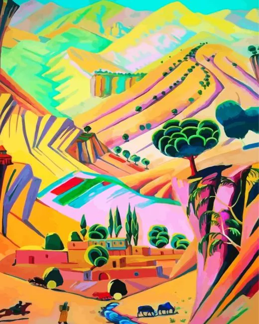 mottled landscape by Martiros saryan Diamond Paintings Mottled Landscape by Martiros Saryan Diamond Painting