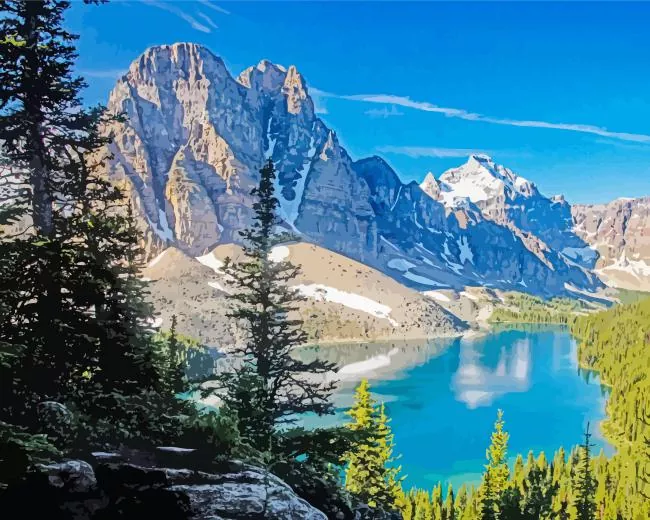 mount assiniboine landscape Diamond Paintings Mount Assiniboine Landscape Diamond Painting