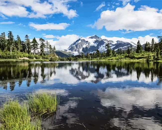 mount baker lake Diamond Dotz Mount Baker Lake Diamond Painting