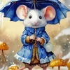 Mouse In Rain Diamond Painting