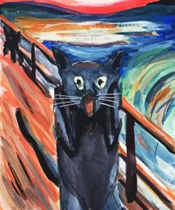 Munch Scream Cat Diamond Painting