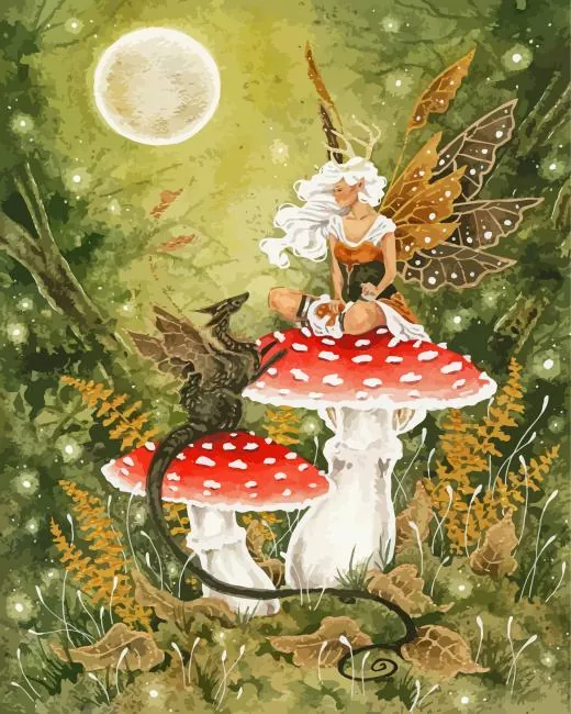 mushroom fairy Diamond Paintings Mushroom Fairy Diamond Painting
