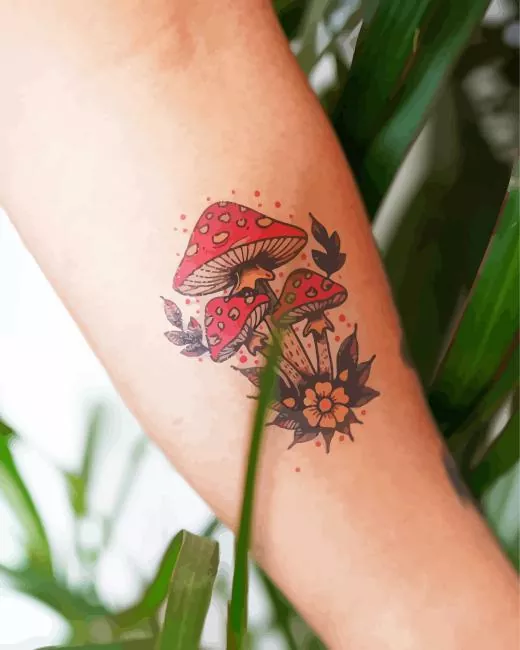 mushroom tattoo Diamond Paintings Mushroom Tattoo Diamond Painting