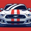 Mustang Red White And Blue Diamond Painting