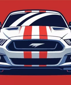 Mustang Red White And Blue Diamond Painting