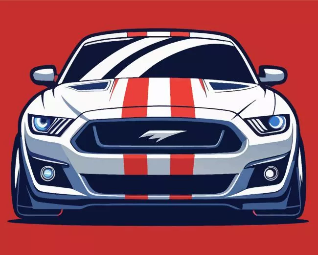 mustang red white and blue Diamond Paintings Mustang Red White And Blue Diamond Painting
