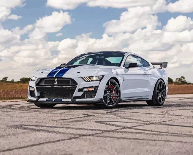 mustang white and blue Diamond Paintings Mustang White And Blue Diamond Painting