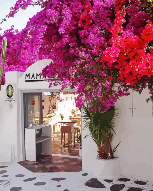 mykonos flowers Diamond by Numbers Mykonos Flowers Diamond Painting