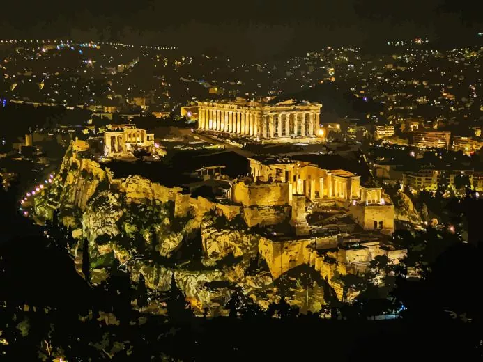 night in greece Diamond by Numbers Night In Greece Diamond Painting