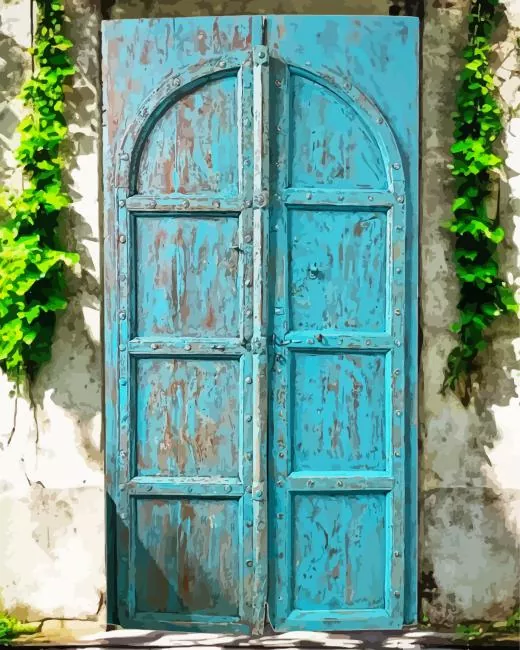 old blue door Diamond Paintings Old Blue Door Diamond Painting