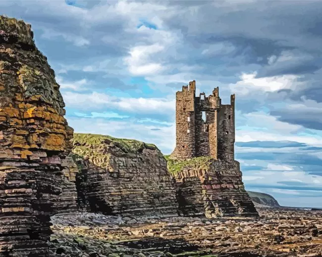 old keiss castle Diamond By Numbers Old Keiss Castle Diamond Painting