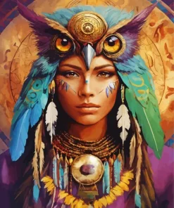 Owl Woman Diamond Painting