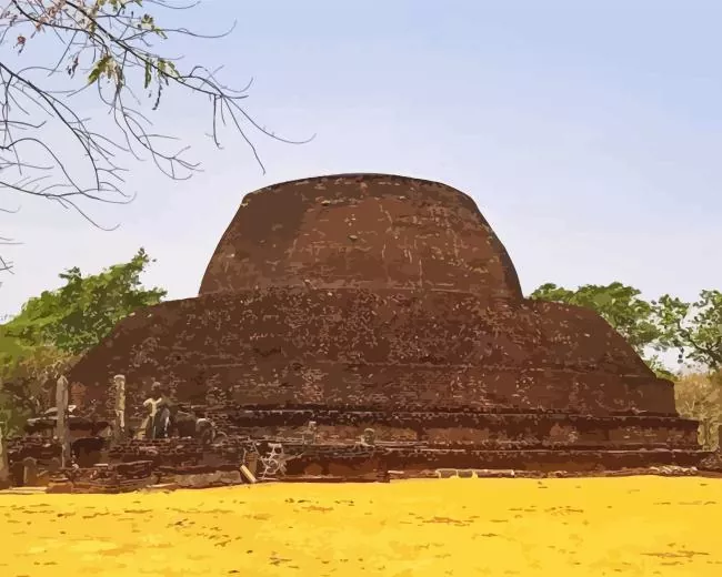 pabalu vehera in Polonnaruwa Diamond By Numbers Pabalu Vehera In Polonnaruwa Diamond Painting