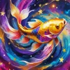 Purple Golden Koi Space Diamond Painting