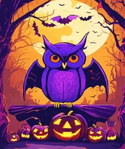 Purple Owl Diamond Painting