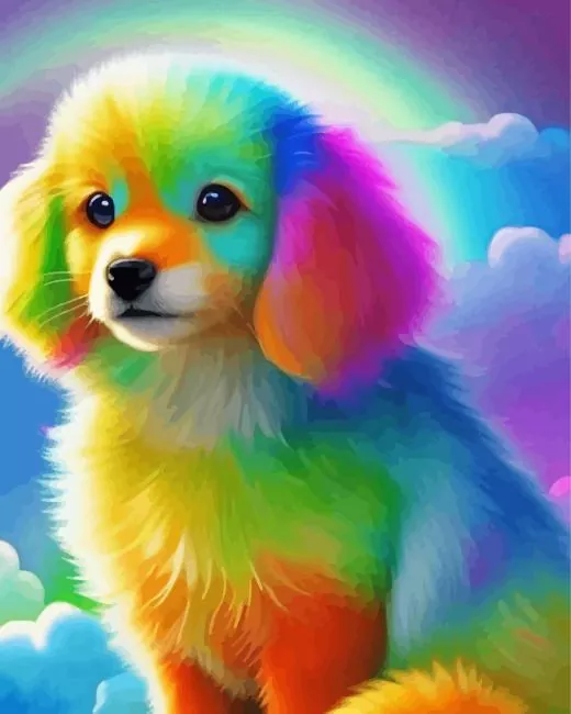 rainbow dog Diamond Paintings Rainbow Dog Diamond Painting