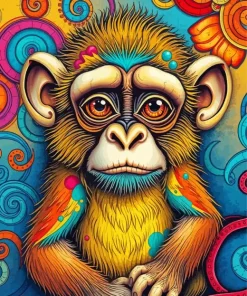 Sad Monkey Diamond Painting