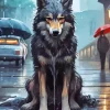 Sad Wolf Diamond Painting