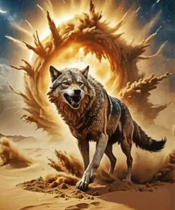 Sand Wolf Art Diamond Painting