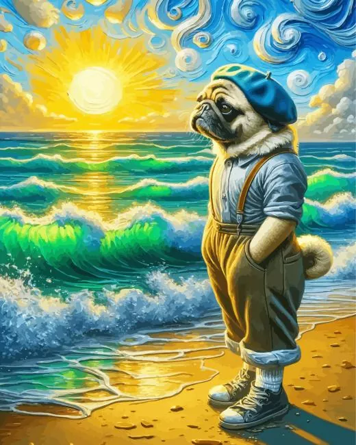 stylish sad pug Diamond Dotz Stylish Sad Pug Diamond Painting