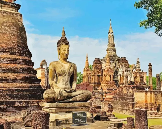 sukhothai historical park Diamond Paintings Sukhothai Historical Park Diamond Painting