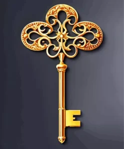 Vintage Golden Key Diamond Painting