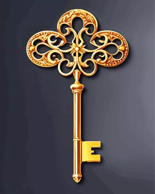 vintage golden key Diamond By Numbers Vintage Golden Key Diamond Painting