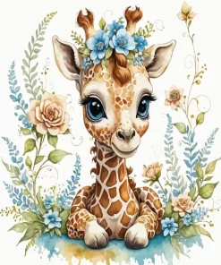 Whimsical Giraffe In Dreamy Fantasy Diamond Painting