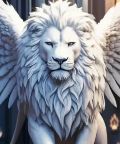 White Lion With Wings Diamond Painting
