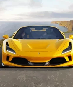 Yellow Ferrari Car Diamond Painting